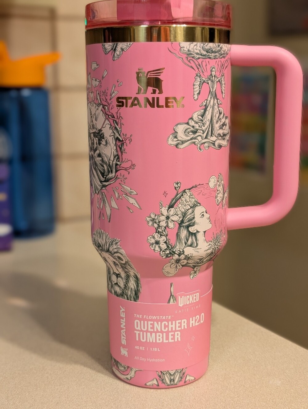 Stanley Pink Illustrated Quencher H2.0 Travel Mug